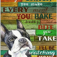 nr 2044 Diamond Painting boston terrier 50x40cm (rond)