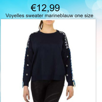 Voyelles sweater marineblauw one size