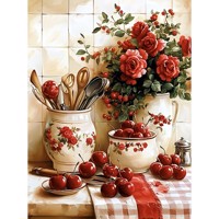 nr 3 Diamond Painting keuken decoratie 50x40cm (vierkant)