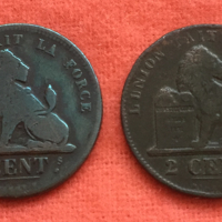 2 Cent Belgie 1835 en 1863 (zie foto)