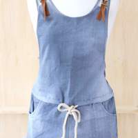 Overall short – tuinbroek, 1 maat 34/ 38, Blauw (nieuw)  