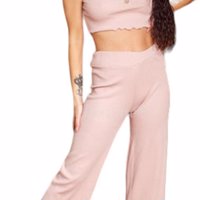 2 delige stretchy set lichtroze one size