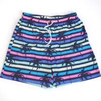 Zwembroek - short meerkleurig met palmbomen XL