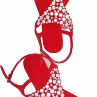 960 Sandalen strass steentjes rood 36