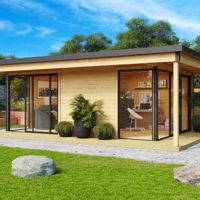 Tuinhuis-Blokhut Domeo 3 Loggia set:  508,8 x 321,9cm ---