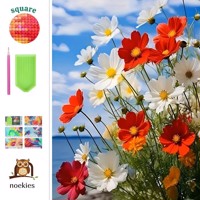 nr 62 Diamond Painting wilde bloemen 50x40cm (vierkant)