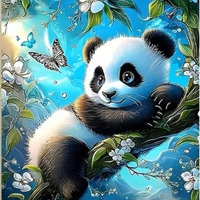nr 90 Diamond Painting Pandabeer 50x40cm (rond)
