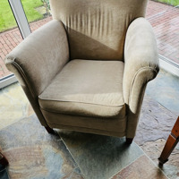 Stoffen stoel 2 stuks beige