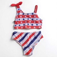 Meisjes bikini amerikaanse vlag 110/116 - 6 jaar