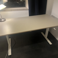 IKEA TROTTEN Bureau zit/sta, wit, 160x80 cm