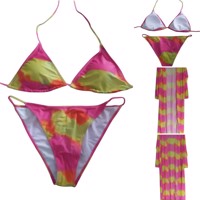 3 delig Bikini set roze geel XXL