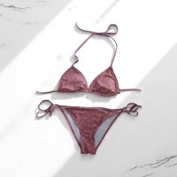 Bikini Holly Webber oudroze stippel L