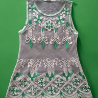 Whoa doorschijnende ibiza top met parels groen S/M 