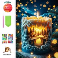 nr 70 Diamond Painting landschap kaars 50x40cm (vierkant)