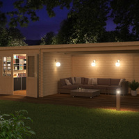 Blokhut met overkapping St. Louis 681x292 Onbehandeld vuren