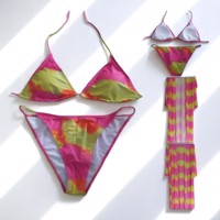 3 delig Bikini set roze geel XXL