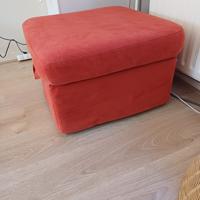 Rode vierkante poef met opbergruimte