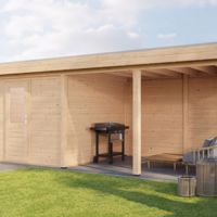 Tuinhuis met Overkapping Lelystad 300x300cm + 400cm