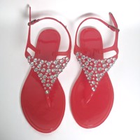 Sandalen strass steentjes rood 36