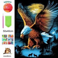 nr 8 Diamond Painting roofvogel 50x40cm (vierkant)