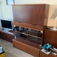  Vintage wandkast mahonie 3 onderdelen 