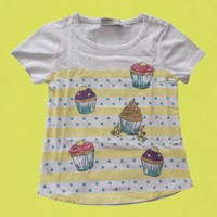 Glo-Story cupcakes t-shirt geel 98