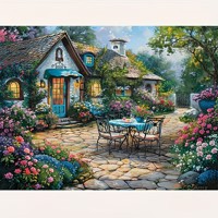 nr 64 Diamond Painting plattelands huisje 50x40cm (vierkant)