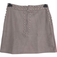 Emmash Paris suede zachte rok grijs met zilveren studs L