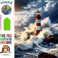 nr 74 Diamond Painting robuust strand zee 50x40cm (rond)