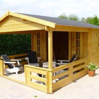 Nieuw goedkooptuinhuis met terras Blokhut 3830L