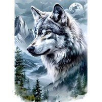 nr 21 Diamond Painting wolf 50x40cm (vierkant)