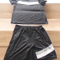 2 delige heren zomer set zwart grijs wit 3XL