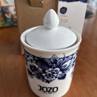 Jozo potje Paauw Blauw Heinen Delfts  Porselein aardewerk