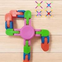 Flexibele Fidget Spinner roze meerkleurig