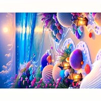 nr 15 Diamond Painting fantasy strand 50x40cm (vierkant)