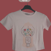 Glo-Story t-shirt snoepmachine roze 110