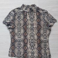 T-shirt stretchy creme bruin S