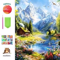 nr 25 Diamond Painting landschap bergen 50x40cm (vierkant)