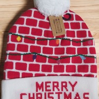 Muts met Pompon - Thema Kerst - Beanie - Acryl - Merry Chris