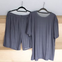 2 delig zomer set short + t-shirt grijs XXXL