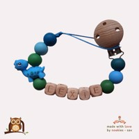 nr 1 noekies naam speenkoord Dino blauw groen