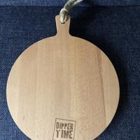 Houten serveerplank rond dipper time 30 cm hout borrelplank 