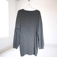 stretchy jurk grijs met pofmouwen XXL
