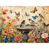 nr 44 Diamond Painting vogels vlinders 50x40cm (vierkant)