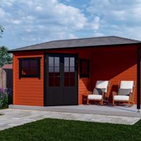 Blokhut 2555Z met overkapping