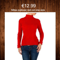 Milas pullover red col one size