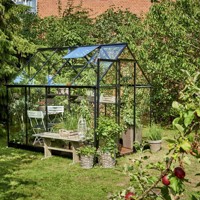 Tuinkas Qube 68, zwart gecoat