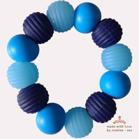 Noekies Handgemaakte Bijtring blauw lichtblauw - Nieuw!