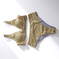 Bikini geel wit bloemetjes XL