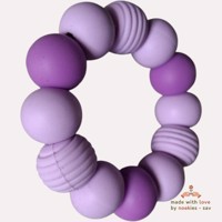 Noekies Handgemaakte Bijtring lila paars - Nieuw!